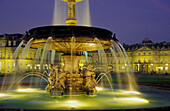 Fountain in front of New Castle, castle square, Stuttgart, Baden-Wuerttemberg, Germany