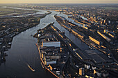 aerial photo of Bremen Weser harbour in northern Germany