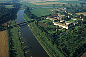 aerial photo of Corvey Castle, Weserbergland, Lower Saxony, northern Germany