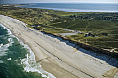 aerial photo of North Frisian island, Sylt in the federal state of Schleswig-Holstein, Germany, North Sea, Kampenwand, red cliff