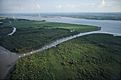 aerial photo of the river Elbe, northern Germany
