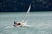 Couple sailing on Lake Lucerne, Switzerland