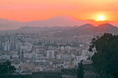 Spanien, Andalusien, Malaga, Sonnenuntergang