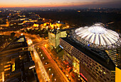 Aerial view of Sony Center, Potsdamer Platz, Berlin