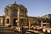 Deutschland, Dresden, Saxony, Wallpavillon , Zwinger, street cafe