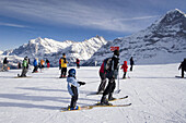 Switzerland bernese alps Mount Maennlichen skiing and snowboarding piste