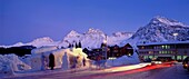 Switzerland, Arosa, christmas crib, ice sculptures, twilight
