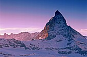Switzerland, Wallis, Zermatt, Mount Matterhorn, sunset