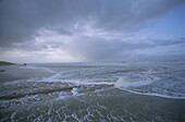 Storm, stormy clouds over a beach, Vejerstrand, Denmark