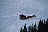 Aerial view of Gstaad Ski Resort, Bernese Oberland, Switzerland