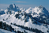 Skigebiet Gstaad, Blick zur Gummfluh, Berner Oberland, Schweiz