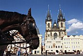 A horse and carriage in the Old Town, Prague, Czech Republic