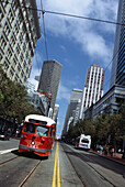 A tram in Market Street, San Francisco, California, USA