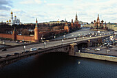 View of Bolshoy Moskvoretsky Bridge, Moscow, Russia