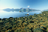 Fjord bei Helnessund, Halbinsel Steigen, Nordland, Norwegen