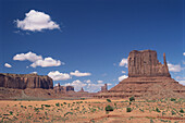 Blick Richtung The Mittens, Felsformation, Sandstein, Monument Valley, Arizona, USA