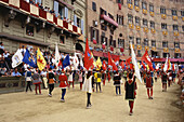 Palio, flag panners, Siena, Tuscany, Italy
