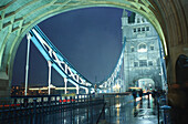 Tower Bridge at night, London, England