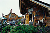 Log huts on Homer, Homer Spit, Kachemak Bay, Kenai Peninsula, Alaska, USA