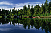 Alte Fischerboote, Inside Passage, ein Seeweg vor der Küste Alaskas, Südost Alaska, USA