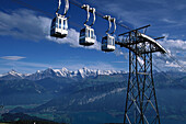 Gondolas of the Beatenberg-Niederhorn aerial cable car, Bernese Oberland, Canton of Bern, Switzerland