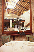 Restaurant and tables in Hotel Son Net, Holiday, Accomodation, Puigpunyent, Mallorca, Spain