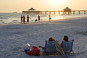 Sunset at the Pier of Fort Myers Beach, Florida, USA