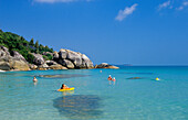 Silver Beach (Ao Thong Takhian) is north of Lamai on the east coast of Koh Samui, Thailand