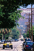 Hollywood Schild und Beechwood Drive, Hollywood, L.A., Los Angeles, Kalifornien, USA