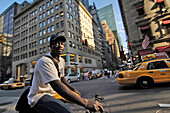 A bike courier, New York City, New York, USA