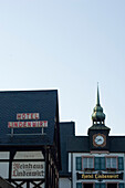 Small old-established hotel in a street named Drosselgasse, Ruedesheim, Rheingau, Hesse, Germany