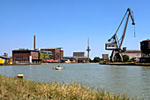 View to creative quay, Muenster, North Rhine-Westphalia, Germany, Munsterland