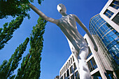 Walking Man statue, Leopoldstrasse, Munich, Bavaria, Germany