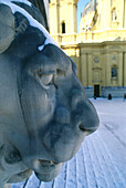 Stony lion, Odeonsplatz, Munich, Bavaria, Germany