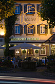 Der Goldene Karpfen Hotel and Restaurant at Night, Fulda, Rhoen, Hesse, Germany