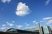 Berlin Central Railway Station with cloud formation, Berlin, Germany