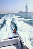 Speed boat in front of the Dubai coast, Dubai, United Arab Emirates, UAE