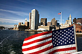 Blick von Boston Hafen und Sternenbanner, Boston, Massachusetts, USA