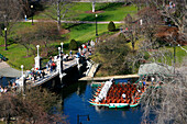 Boote im Park, Public Garden, Boston, Massachusetts, USA