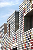 The modern facade of Simmons Hall, MIT, Cambridge, Massachusetts, USA