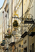 shop signs, Getreidegasse, Salzburg, Austria
