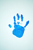 Print of a child's hand, Close-up