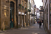 Gassen in der Altstadt, Santiago de Compostela, Galicien, Spanien