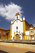 View with church, Iglesia de Panchovilla in the town of Sahagun, Castilla Leon, Spain