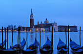 Gondolas and Isola San Giorgio, Venice, Veneto, Italy