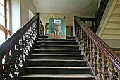 Honnecker Poster, Schloßtreppe, Plakate von Honnecker mit das Wort Privat draufgeklebt