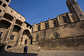 Palau Reial, Placa del Rei, Barri Gotic, Ciutat Vella, Barcelona, Spain