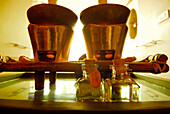 Close up of massage oil, Spa, Hotel Rayavadee, Hat Phra Nang, Krabi, Thailand