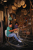 Local basket maker, Rio Parana Tigre Delta, Outskirts of Buenos Aires, Argentina, South America