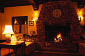 Applewood Gasthaus mit offenen Kamin, Restaurant, Guerneville, Sonoma Country, Kalifornien, USA